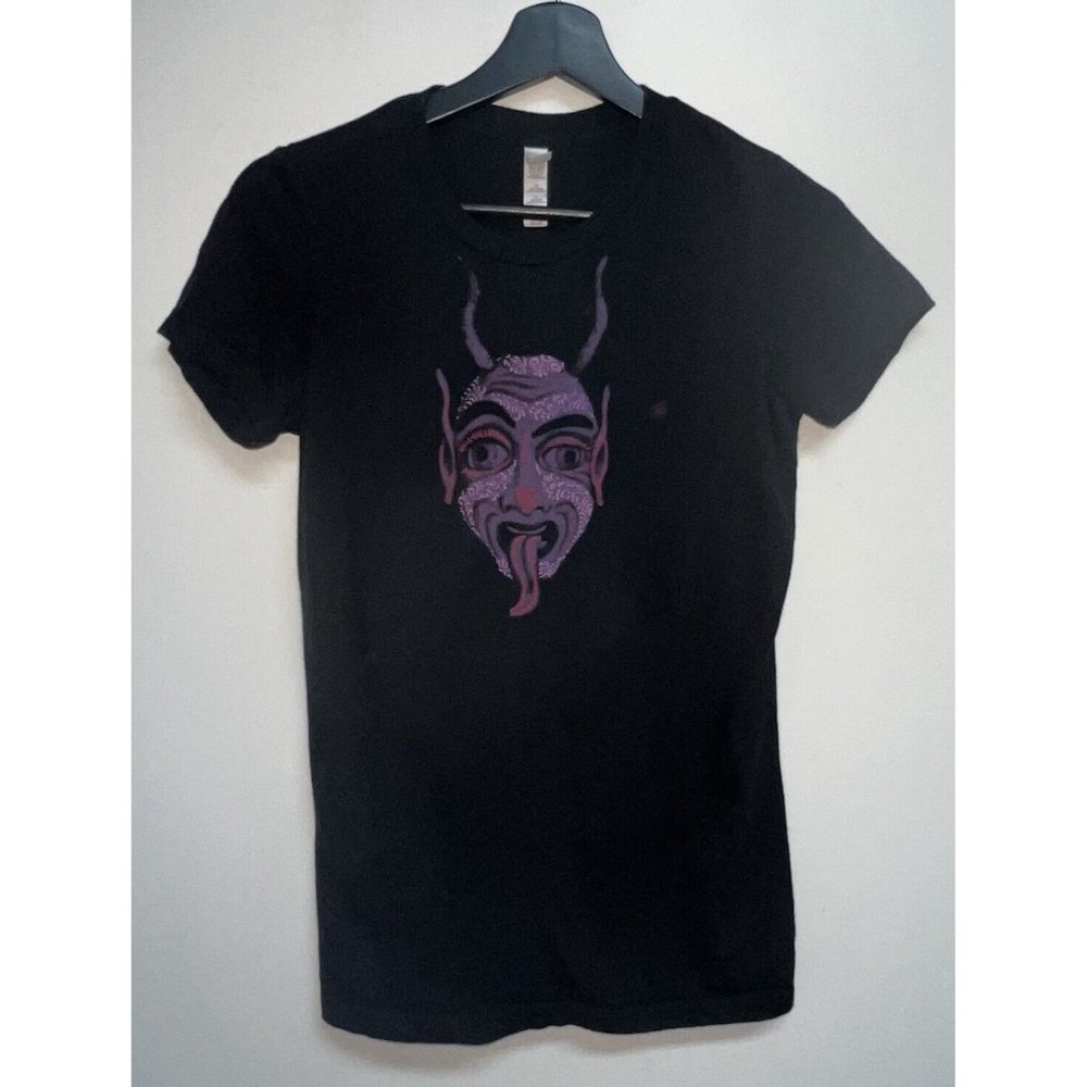 Mad Mex Womens Short Sleeve T-shirt Size S black Purple Graphic Tee Crew Neck